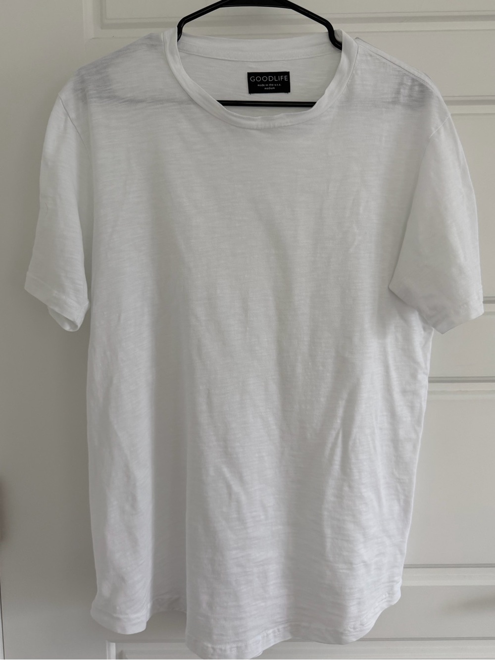 Goodlife White Tee SLUB SCALLOP CREW
